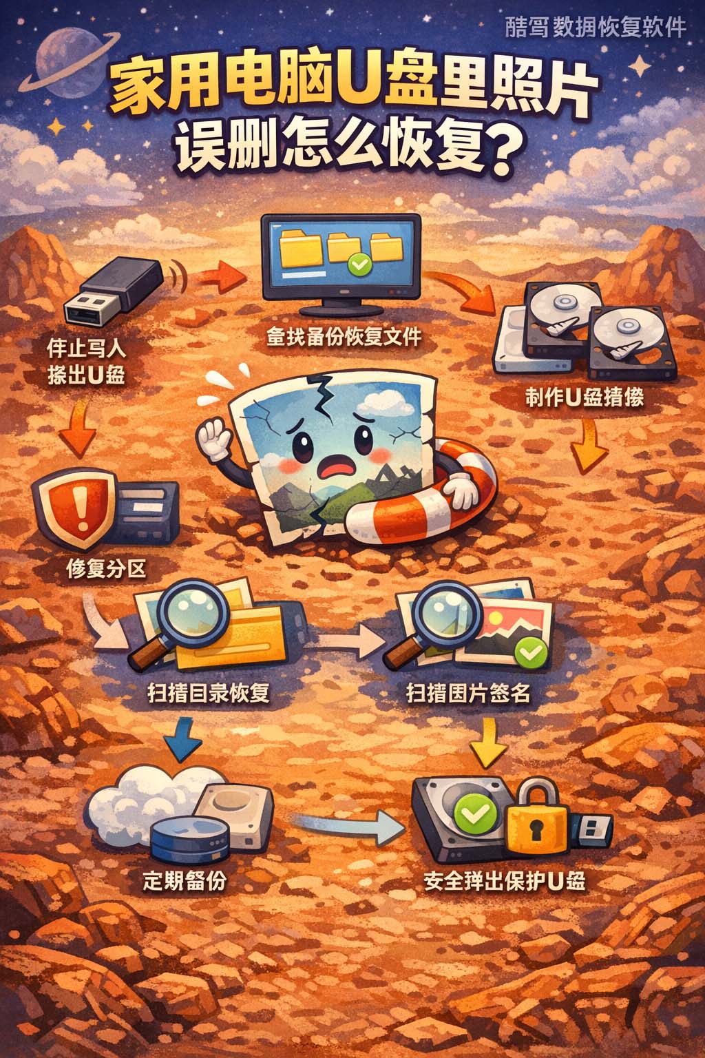 家用电脑U盘里照片误删怎么恢复?