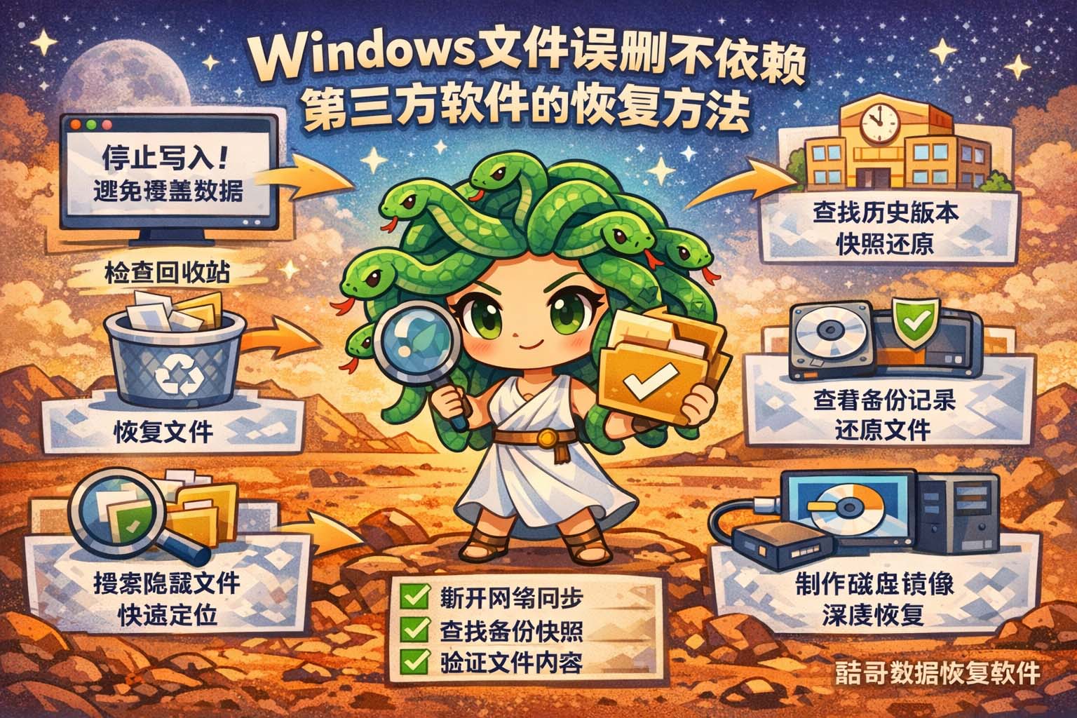 Windows文件误删不依赖第三方软件的恢复方法