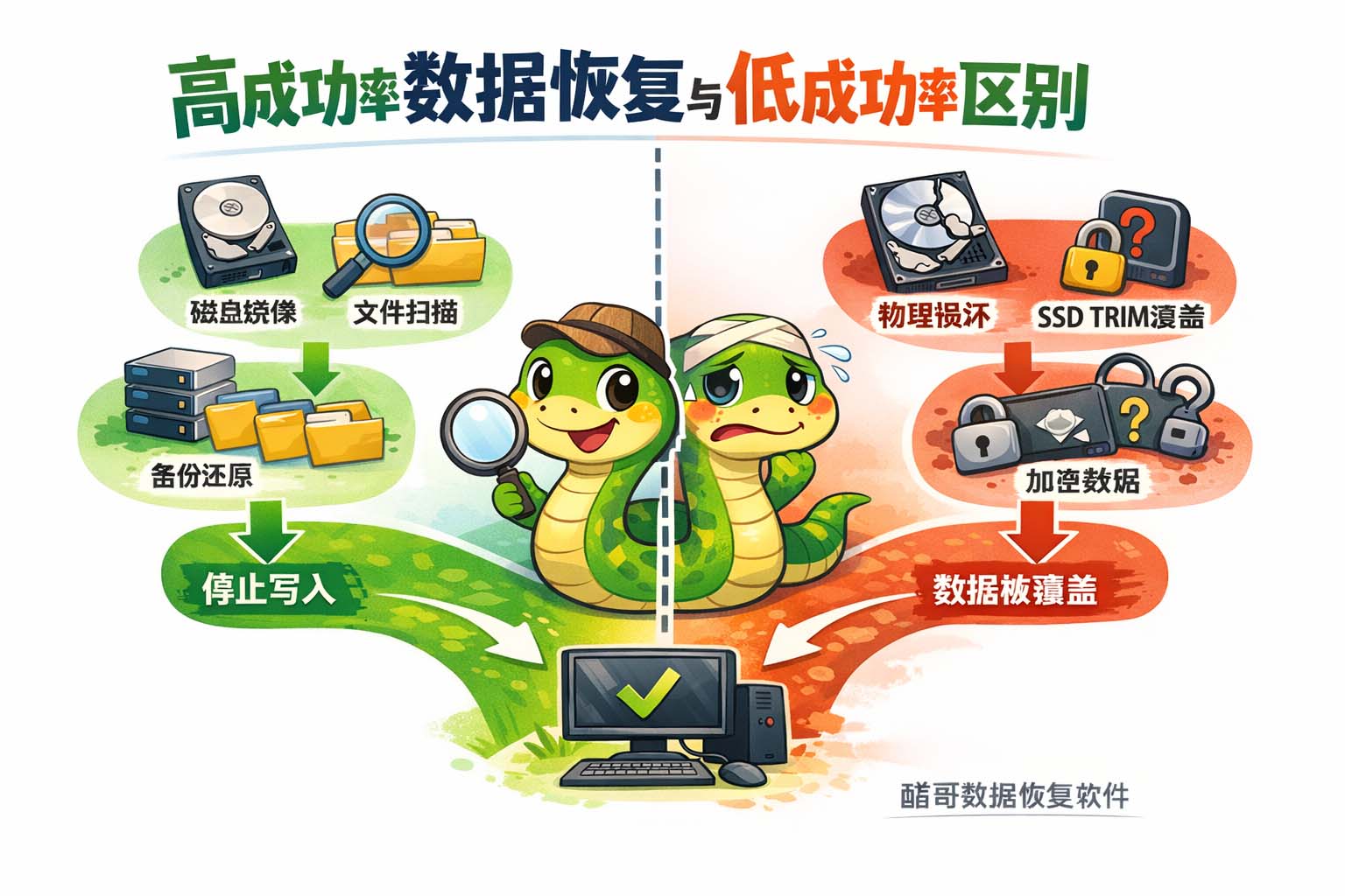 高成功率数据恢复与低成功率区别