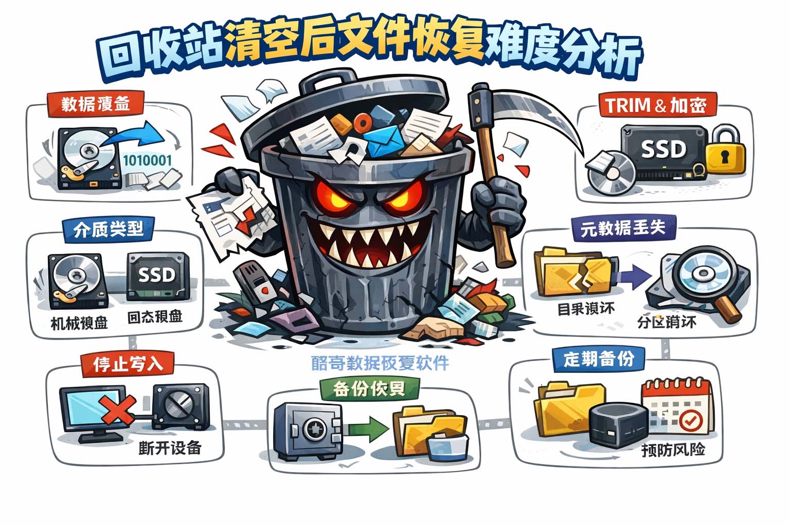 回收站清空后文件恢复难度分析
