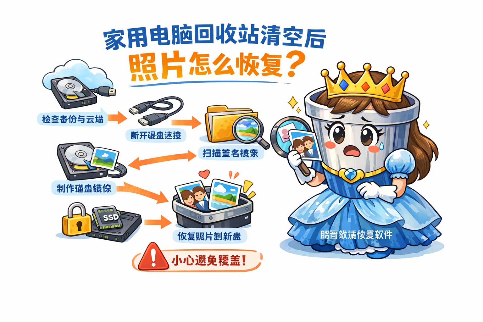 家用电脑回收站清空后照片怎么恢复?